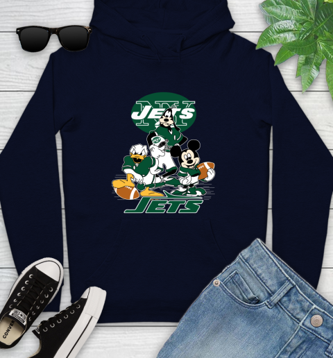 NFL New York Jets Mickey Mouse Donald Duck Goofy Football Shirt Youth Hoodie 3