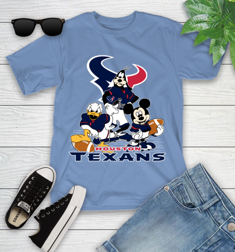 NFL Houston Texans Mickey Mouse Donald Duck Goofy Football Shirt Youth T-Shirt 15