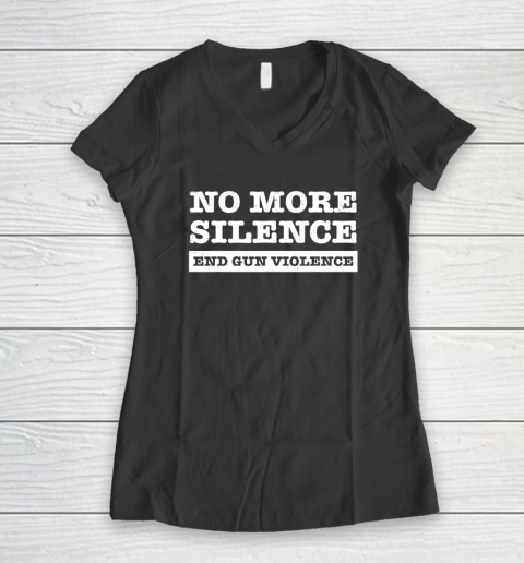 End Gun Violence Shirt Wear Orange Anti Gun No More Silence Women's V-Neck T-Shirt 4
