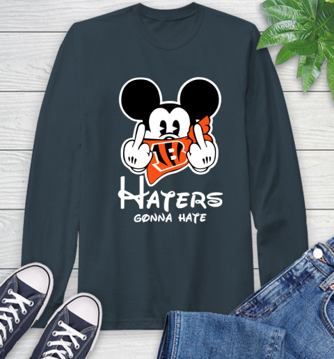 NFL Cincinnati Bengals Haters Gonna Hate Mickey Mouse Disney Football T Shirt_000 Long Sleeve T-Shirt 9