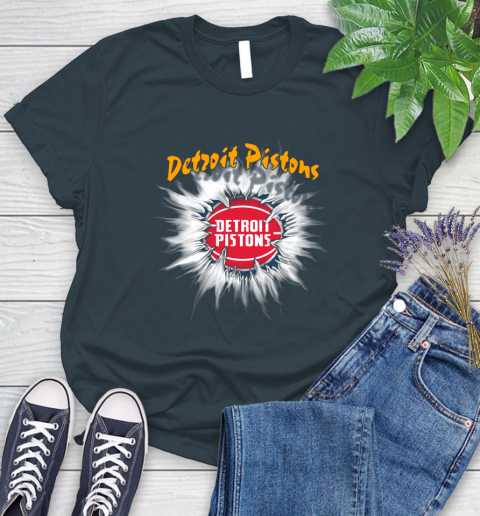 Detroit Pistons NBA Basketball Rip Sports Women's T-Shirt 11