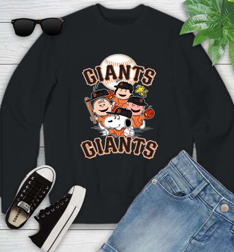 MLB San Francisco Giants Snoopy Charlie Brown Woodstock The Peanuts Movie Baseball T Shirt_000 Youth Sweatshirt
