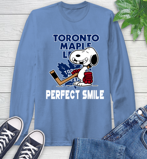 NHL Toronto Maple Leafs Snoopy Perfect Smile The Peanuts Movie Hockey T Shirt Long Sleeve T-Shirt 12