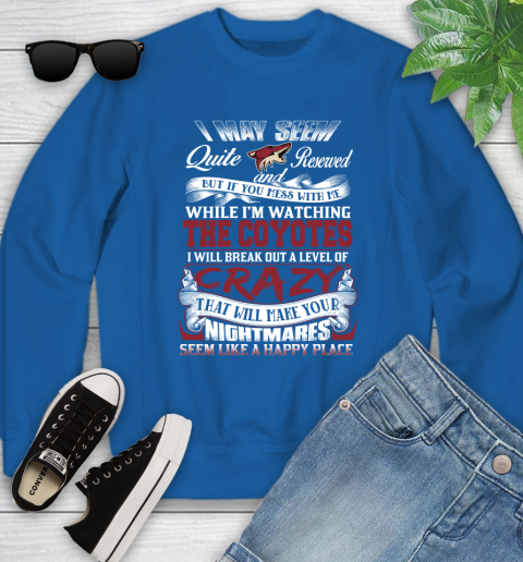 Arizona Coyotes NHL Hockey Don't Mess With Me While I'm Watching My Team Youth Sweatshirt 7