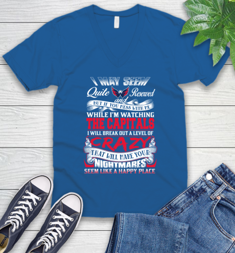 Washington Capitals NHL Hockey Don't Mess With Me While I'm Watching My Team V-Neck T-Shirt 5