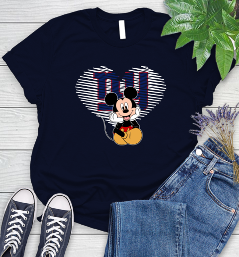 NFL New York Giants The Heart Mickey Mouse Disney Football T Shirt_000 Women's T-Shirt 2