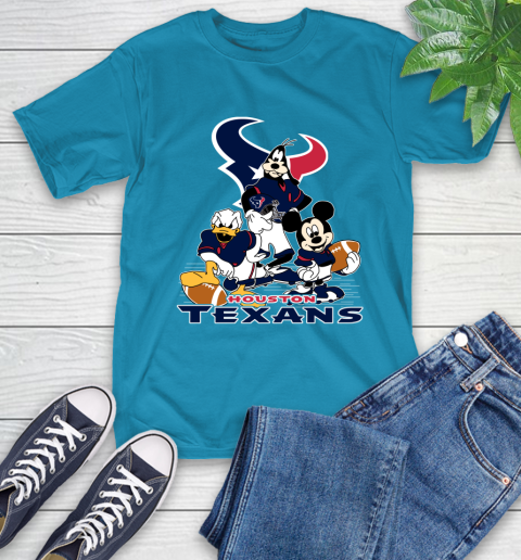 NFL Houston Texans Mickey Mouse Donald Duck Goofy Football Shirt T-Shirt 9