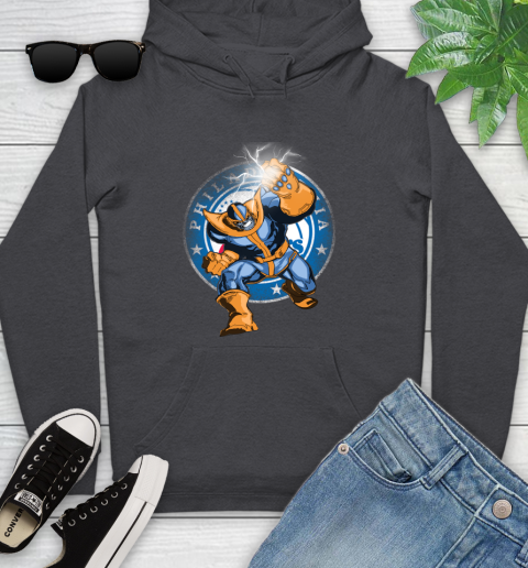 Philadelphia 76ers NBA Basketball Thanos Avengers Infinity War Marvel Youth Hoodie 8