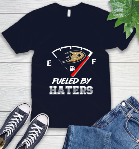 Anaheim Ducks NHL Hockey Fueled By Haters Sports V-Neck T-Shirt 2