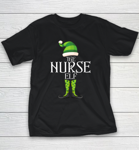 Nurse Elf Matching Christmas Pajamas Family Group Eve Party Youth T-Shirt