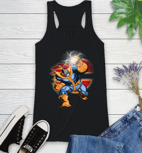 Calgary Flames NHL Hockey Thanos Avengers Infinity War Marvel Racerback Tank
