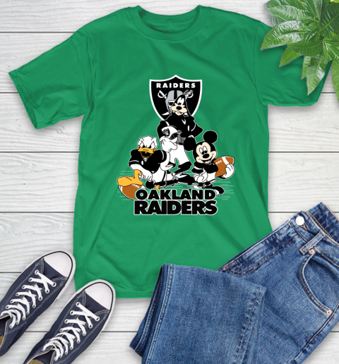 NFL Oakland Raiders Mickey Mouse Donald Duck Goofy Football Shirt T-Shirt 7