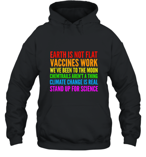 Earth Is Not Flat T Shirt Stand Up For Science Teacher Tee alottee Hooded