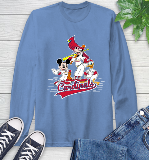 MLB St.Louis Cardinals Mickey Mouse Donald Duck Goofy Baseball T Shirt Long Sleeve T-Shirt 12
