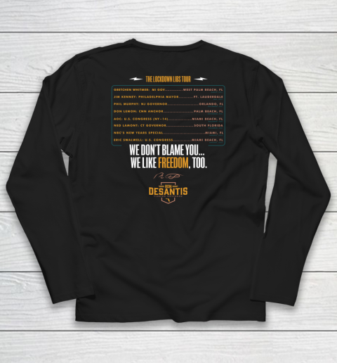 Escape To Florida Shirt Ron DeSantis (Print on front and back) Long Sleeve T-Shirt 22