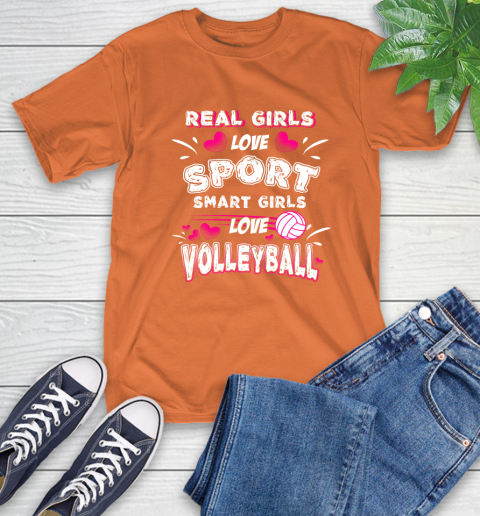 Real Girls Loves Sport Smart Girls Play Volleyball T-Shirt 16