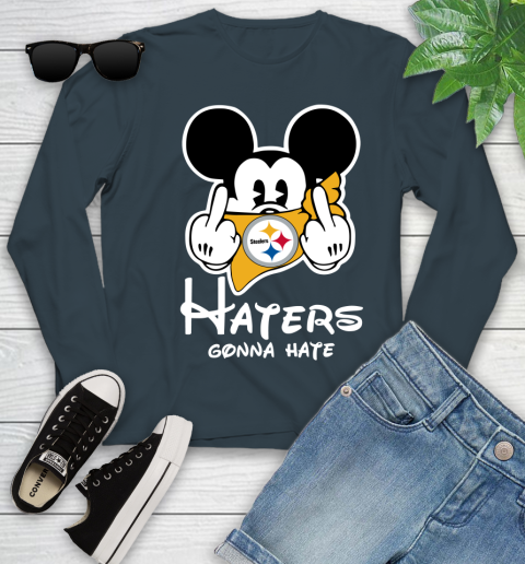 NFL Pittsburgh Steelers Haters Gonna Hate Mickey Mouse Disney Football T Shirt_000 Youth Long Sleeve 9