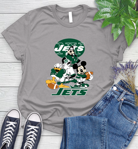 NFL New York Jets Mickey Mouse Donald Duck Goofy Football Shirt Women's T-Shirt 5