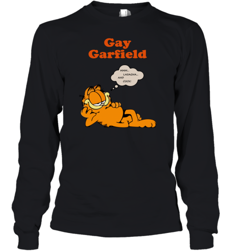 Gay Garfield Shirt Mmm Lasagna And Cock Youth Long Sleeve