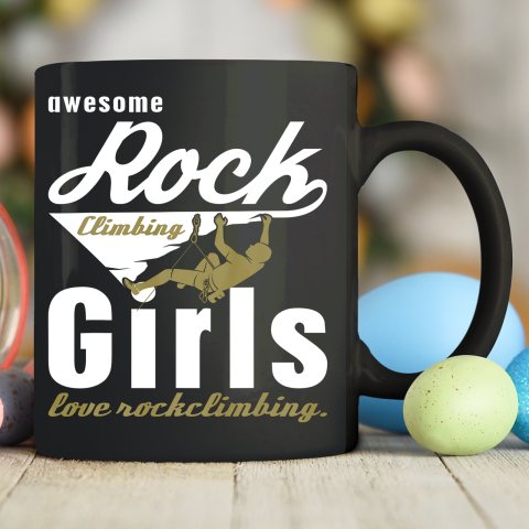 Rock Climbing Shirt Vintage Mountaineering With Awesome Girls Love Rock Climbing Ceramic Mug 11oz
