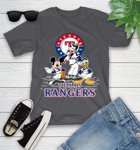 MLB Texas Rangers Mickey Mouse Donald Duck Goofy Baseball T Shirt Youth T-Shirt 6