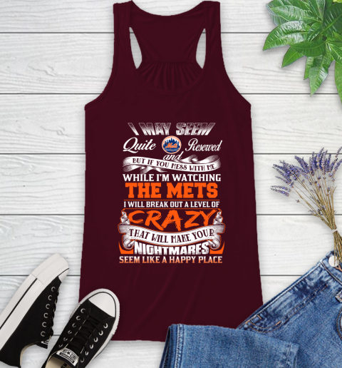 New York Mets MLB Baseball Don't Mess With Me While I'm Watching My Team Racerback Tank 2