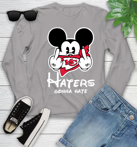 NFL Kansas City Chiefs Haters Gonna Hate Mickey Mouse Disney Football T Shirt_000 Youth Long Sleeve 5