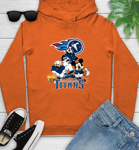 NFL Tennessee Titans Mickey Mouse Donald Duck Goofy Football Shirt Youth Hoodie 4