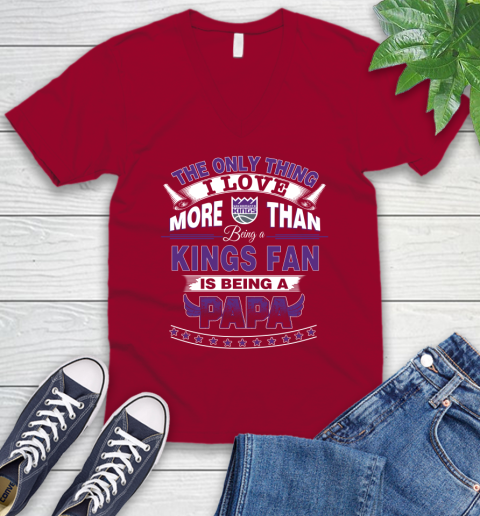 NBA The Only Thing I Love More Than Being A Sacramento Kings Fan Is Being A Papa Basketball V-Neck T-Shirt 7