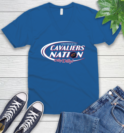 NBA A True Friend Of The Cleveland Cavaliers Dilly Dilly Basketball Sports V-Neck T-Shirt 5