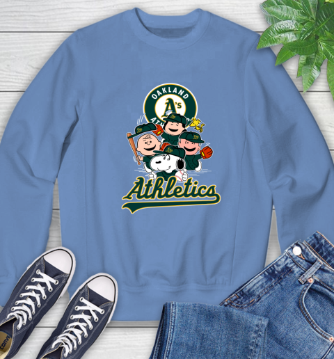 MLB Oakland Athletics Snoopy Charlie Brown Woodstock The Peanuts Movie Baseball T Shirt_000 Sweatshirt 11