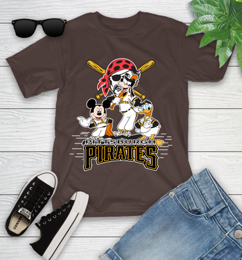 MLB Pittsburgh Pirates Mickey Mouse Donald Duck Goofy Baseball T Shirt Youth T-Shirt 7