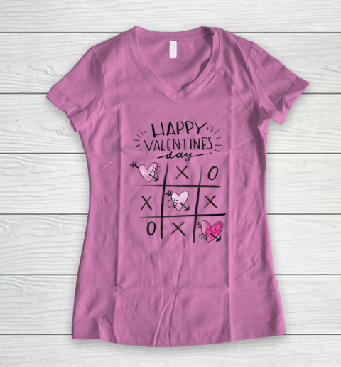 Love Happy Valentine Day Heart Lovers Couples Gifts Pajamas Women's V-Neck T-Shirt 5