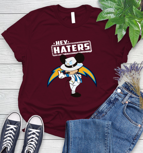 NFL Hey Haters Mickey Football Sports Los Angeles Chargers Women's T-Shirt 7