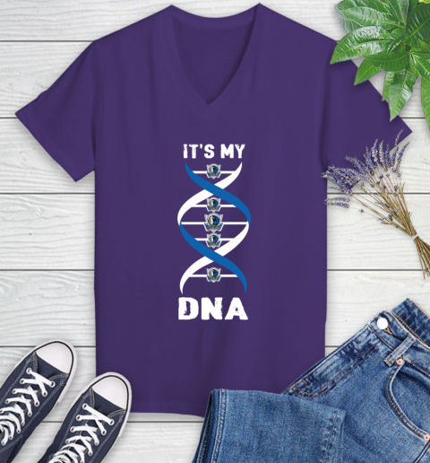 Dallas Mavericks NBA Basketball It's My DNA Sports Women's V-Neck T-Shirt 3