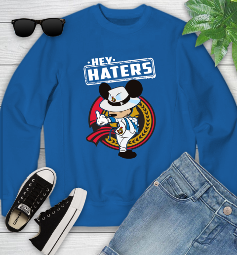 NHL Hey Haters Mickey Hockey Sports Ottawa Senators Youth Sweatshirt 7