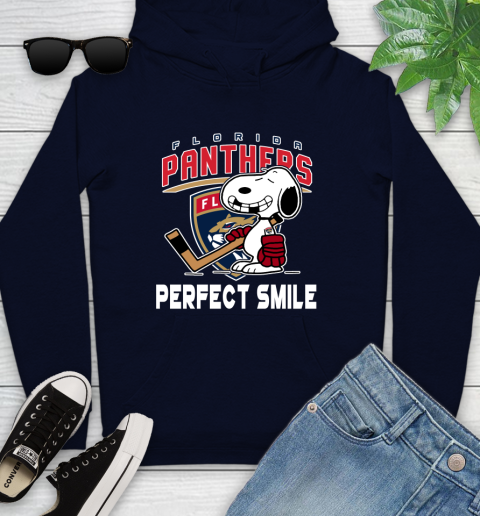 NHL Florida Panthers Snoopy Perfect Smile The Peanuts Movie Hockey T Shirt Youth Hoodie 3