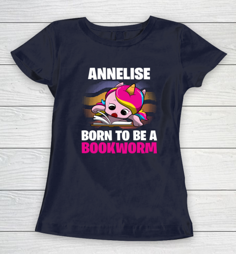 Annelise Born To Be A Bookworm Unicorn Women's T-Shirt 10