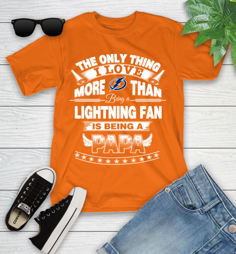 NHL The Only Thing I Love More Than Being A Tampa Bay Lightning Fan Is Being A Papa Hockey Youth T-Shirt 9