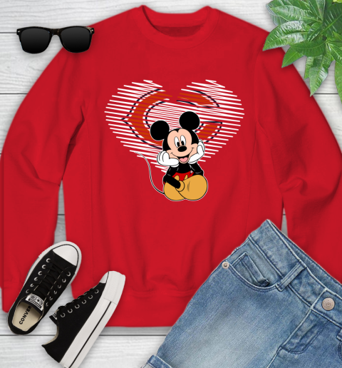 NFL Chicago Bears The Heart Mickey Mouse Disney Football T Shirt_000 Youth Sweatshirt 8