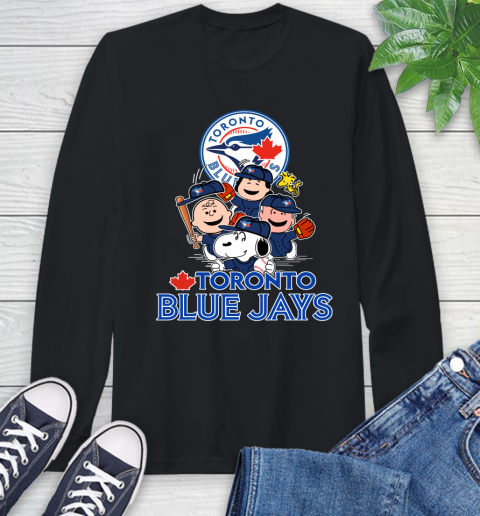 MLB Toronto Blue Jays Snoopy Charlie Brown Woodstock The Peanuts Movie Baseball T Shirt_000 Long Sleeve T-Shirt