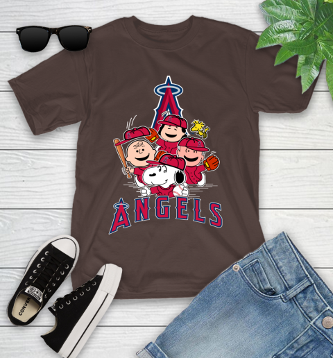 MLB Los Angeles Angels Snoopy Charlie Brown Woodstock The Peanuts Movie Baseball T Shirt_000 Youth T-Shirt 7