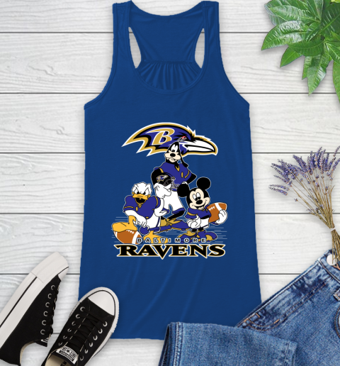 NFL Baltimore Ravens Mickey Mouse Donald Duck Goofy Football Shirt Racerback Tank 8