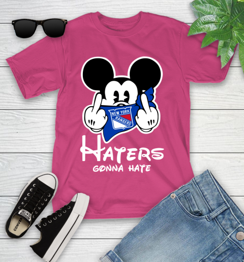 NHL New York Rangers Haters Gonna Hate Mickey Mouse Disney Hockey T Shirt Youth T-Shirt 11