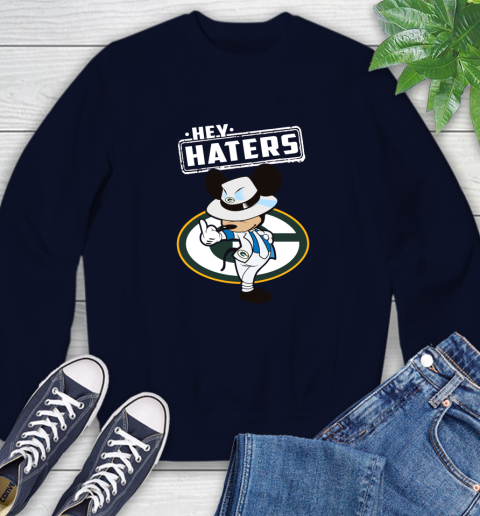 NFL Hey Haters Mickey Football Sports Green Bay Packers Sweatshirt 2