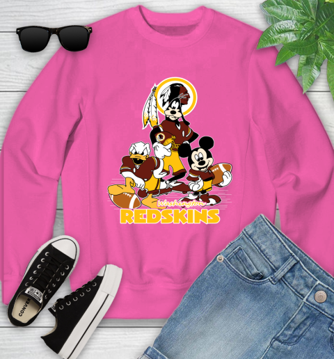 NFL Washington Redskins Mickey Mouse Donald Duck Goofy Football Shirt Youth Sweatshirt 6