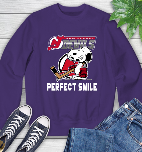 NHL New Jersey Devils Snoopy Perfect Smile The Peanuts Movie Hockey T Shirt Sweatshirt 4