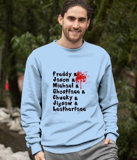Horror Movie Characters Tshirt, Freddy Jason Michael Chucky Jigsaw Leatherface Shirt, Halloween Gifts