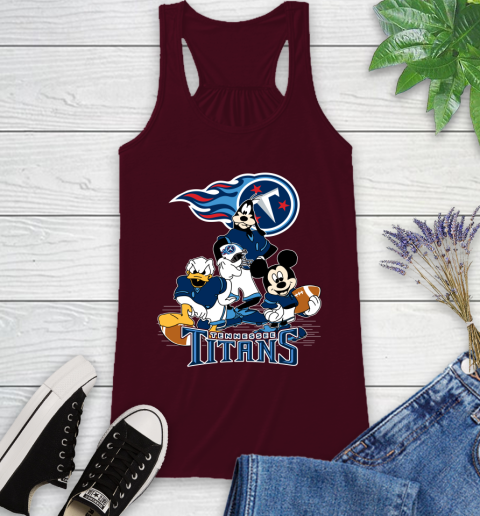 NFL Tennessee Titans Mickey Mouse Donald Duck Goofy Football Shirt Racerback Tank 2