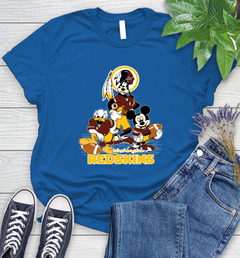 NFL Washington Redskins Mickey Mouse Donald Duck Goofy Football Shirt Women's T-Shirt 12